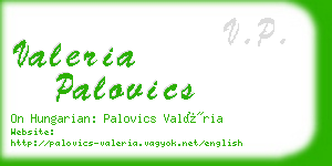 valeria palovics business card